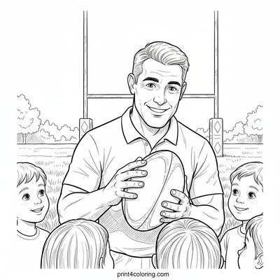 Rugby Pass Perfection: Coach's Lesson - free printable coloring page