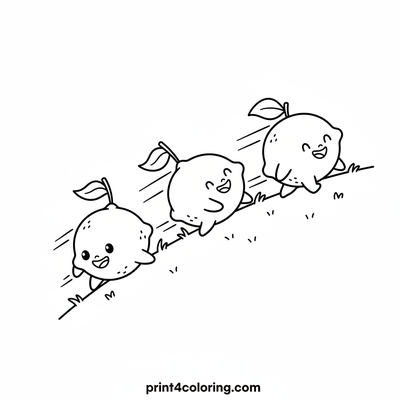 Lemon Roll Race! - free printable coloring page