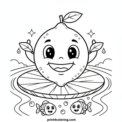 Lively Limes on a Lily Pad Voyage - free printable coloring page