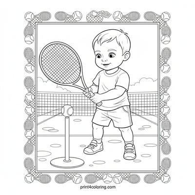 Little Ace's Big Dream: First Serve Adventure - free printable coloring page