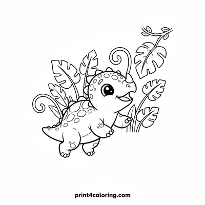 Happy Little Ankylosaurus's Leafy Lunch