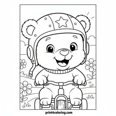 Little Bear's First Big Ride - free printable coloring page