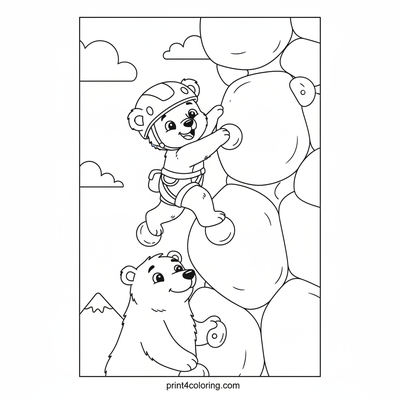 Little Bear's Big Adventure: First Climb! - free printable coloring page