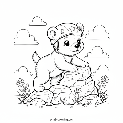 Little Bear's Big Adventure: First Climb! - free printable coloring page