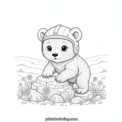 Little Bear's First Mountain Climb - free printable coloring page