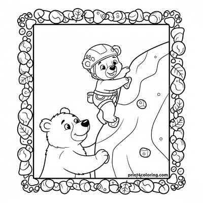Little Bear's First Mountain Climb - free printable coloring page
