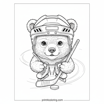 Little Bear Cub's Icy Debut - free printable coloring page
