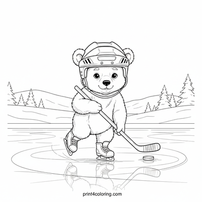 Little Bear Cub's Icy Adventure - free printable coloring page