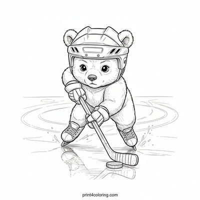 Little Bear Cub's Icy Adventure: First Skate - free printable coloring page