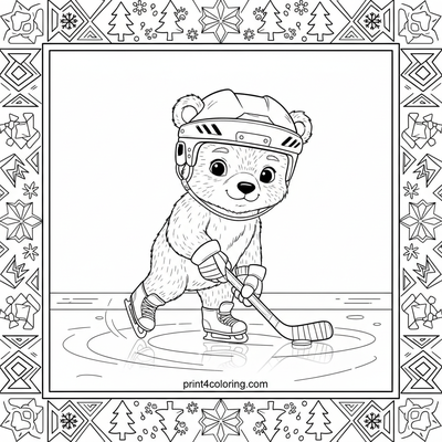 Little Bear Cub's Icy Adventure - free printable coloring page