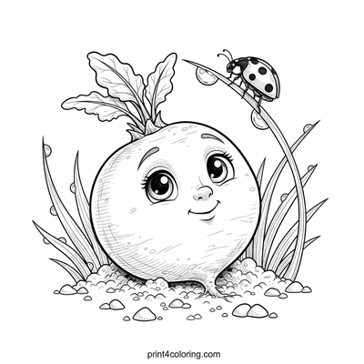 Curious Beet Root's Morning Discovery - free printable coloring page