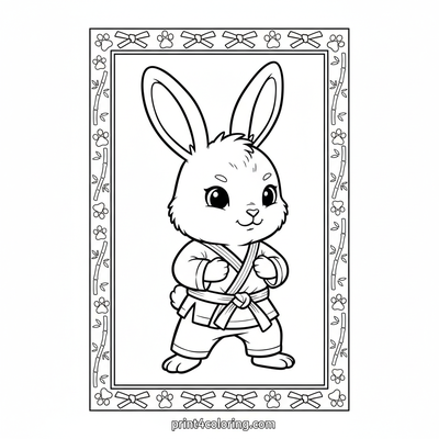 Bunny's First Karate Adventure! - free printable coloring page