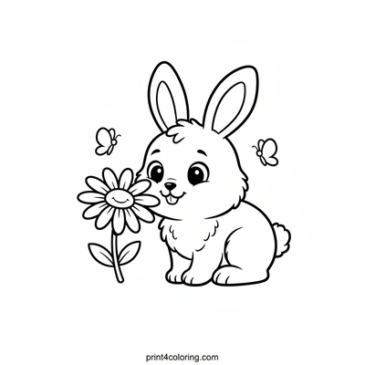 Little Bunny's Sunny Garden Adventure - free printable coloring page