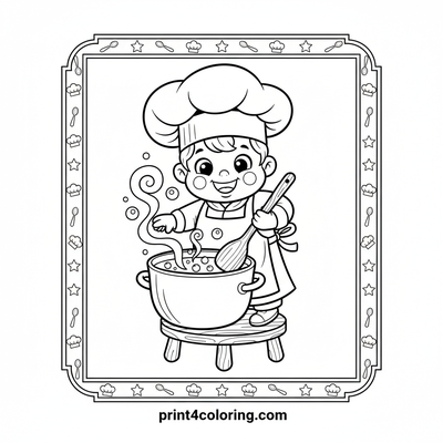 Little Chef's Super Soup Adventure! - free printable coloring page