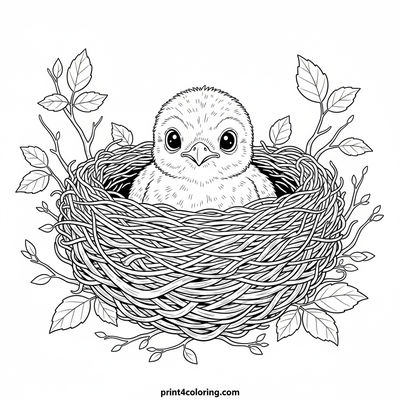 Little Cuckoo's First Peek - free printable coloring page
