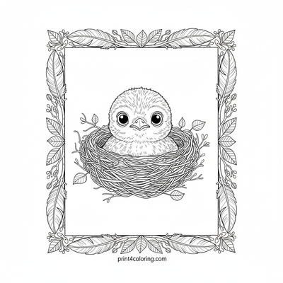 Curious Cuckoo Chick's First Look - free printable coloring page