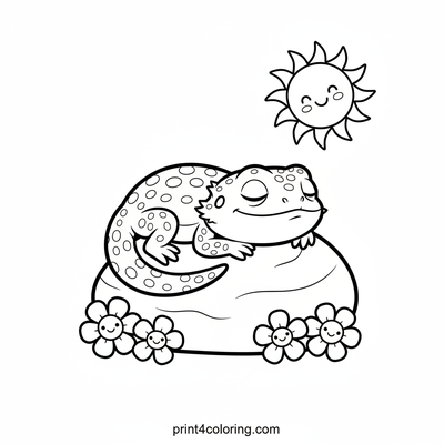 Tiny Dragon's Sunny Desert Nap - free printable coloring page