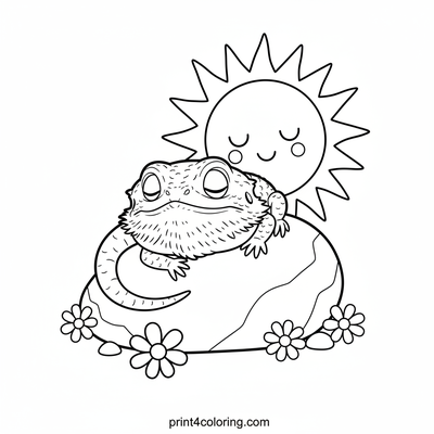 Little Dragon's Sunny Siesta - free printable coloring page