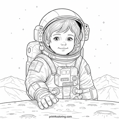 Pluto's Frosty Friend: A Little Astronaut's Close Encounter - free printable coloring page