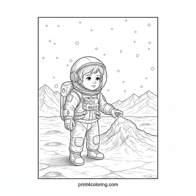 Pluto's Frosty Frontier: A Little Explorer's Touch - free printable coloring page
