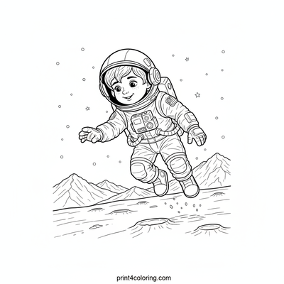 Little Astronaut's Pluto Adventure - free printable coloring page