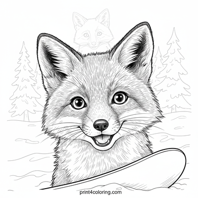 Foxy's First Snowy Shred - free printable coloring page