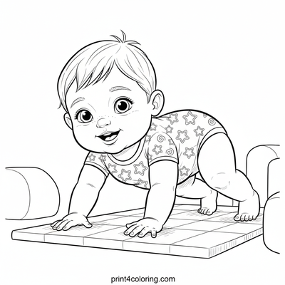 Little Gymnast's Triumphant Roll - free printable coloring page