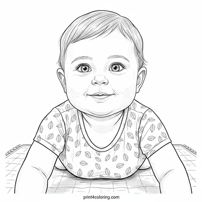 Adorable Little Gymnast's First Roll - free printable coloring page
