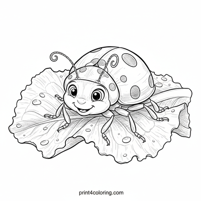 Ladybug's Detailed Lettuce Lunch - free printable coloring page
