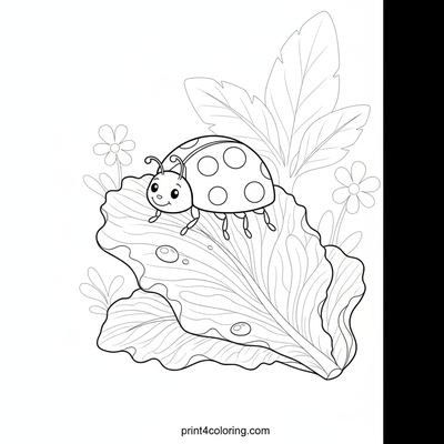 Little Ladybug's Leafy Lunch - free printable coloring page