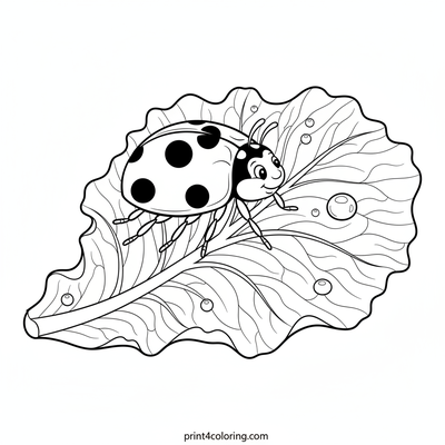 Ladybug's Dewy Lettuce Feast - free printable coloring page