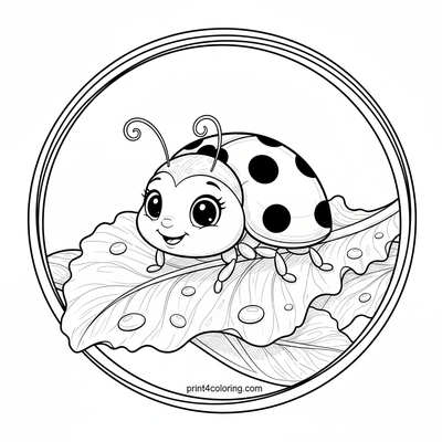 Little Ladybug's Dewy Lettuce Lunch - free printable coloring page