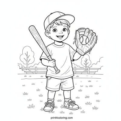 The Little Leaguer's Big Moment - free printable coloring page