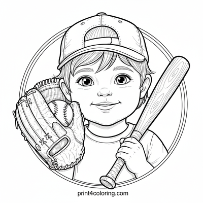 Little Slugger's First Big Glove - free printable coloring page
