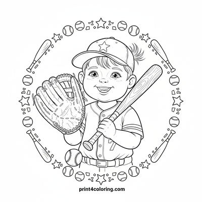 Little Leaguer's Big Dream - free printable coloring page