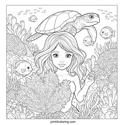 Ariel's Enchanted Coral Garden Discovery - free printable coloring page