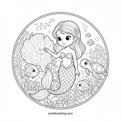 Little Mermaid's Vibrant Coral Discovery - free printable coloring page