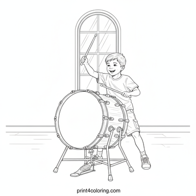 Joyful Drummer's Big Beat - free printable coloring page