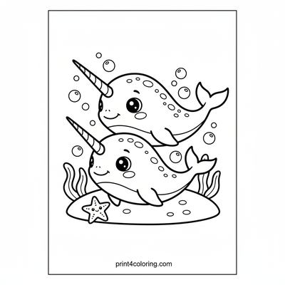 Little Narwhal's Ocean Adventure - free printable coloring page