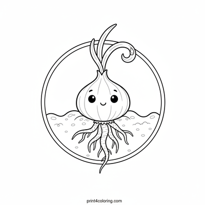 Little Onion's First Peek: A Sprouting Wonder - free printable coloring page