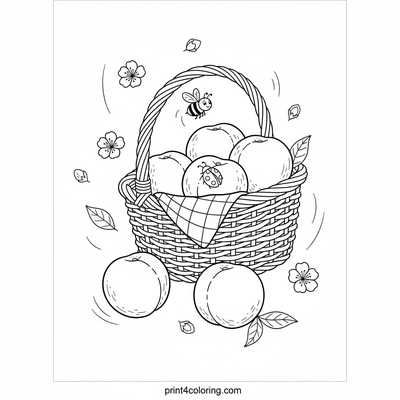 Little Peach's Perfect Picnic - free printable coloring page