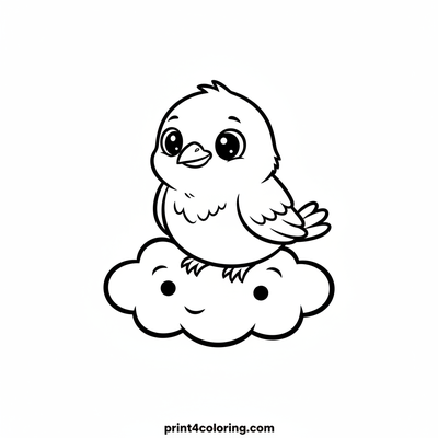 Curious Cloud Raven - free printable coloring page