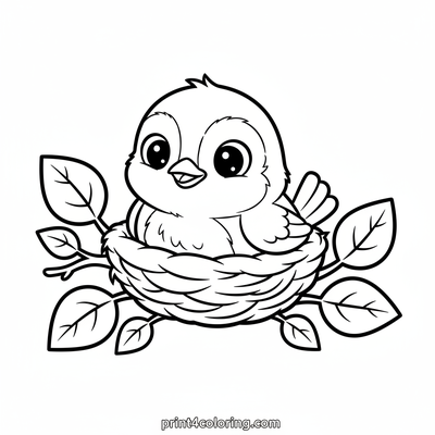 Curious Robin's First Peek - free printable coloring page