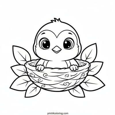Curious Little Robin's First Peek - free printable coloring page