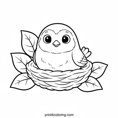 Little Robin's Cozy Nest Discovery - free printable coloring page