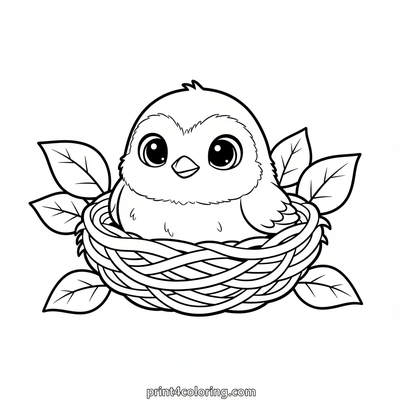Baby Robin's Big World Peek - free printable coloring page