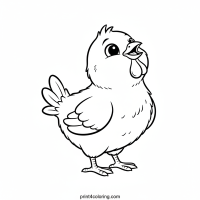 Little Rooster's First Morning Song - free printable coloring page