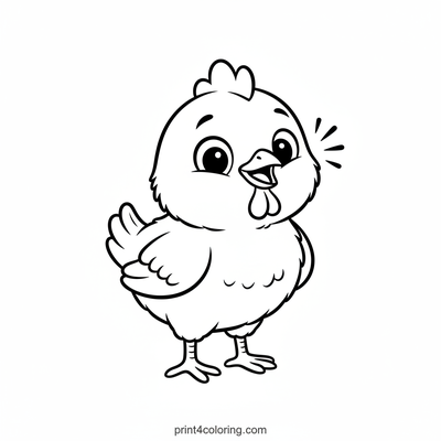 My First Crow! A Tiny Rooster's Big Moment - free printable coloring page