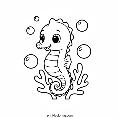 Baby Seahorse's Cozy Coral Home - free printable coloring page