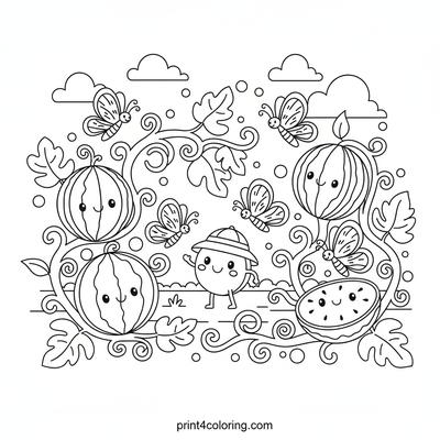 Little Seed's Watermelon Wonderland Adventure - free printable coloring page